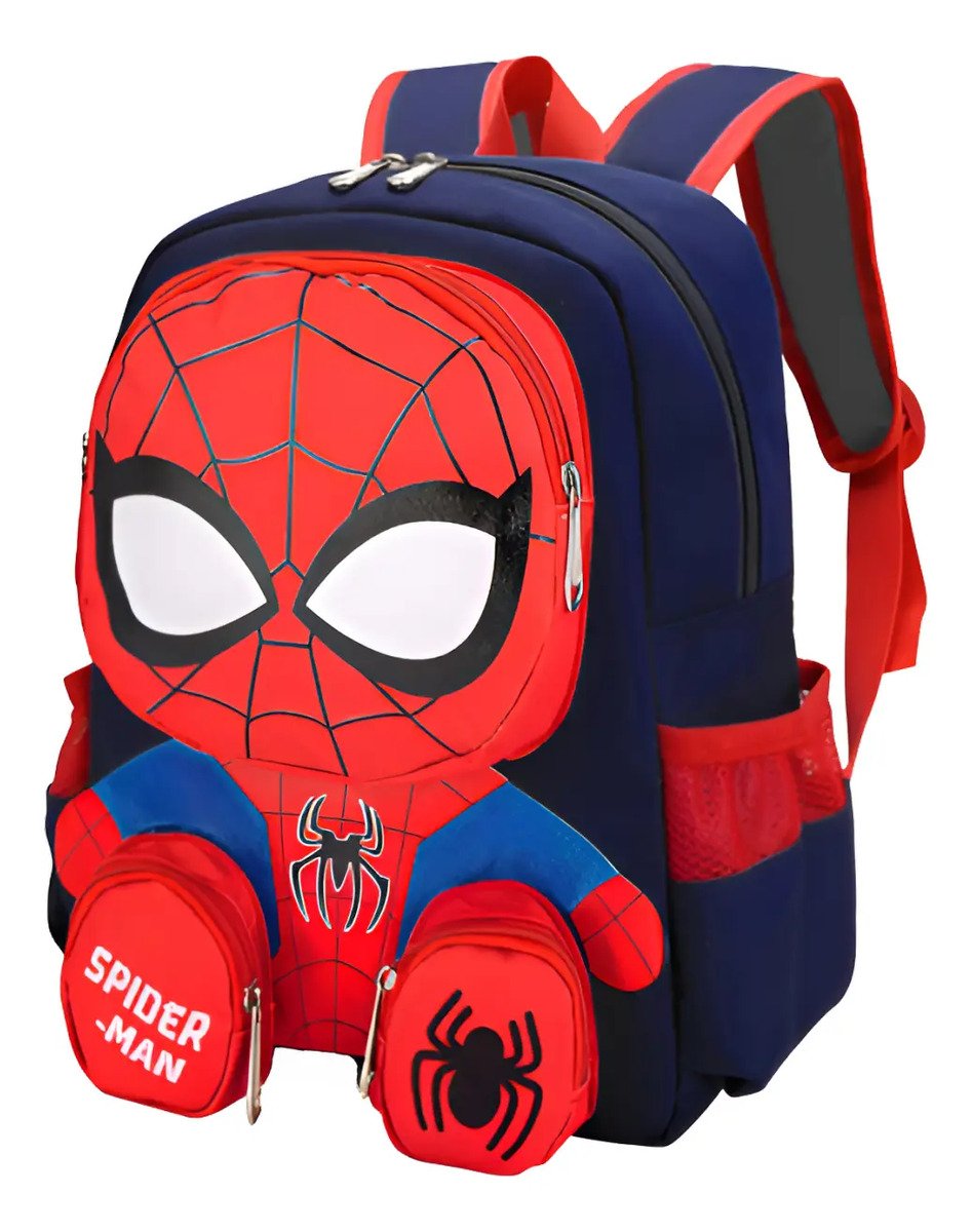 Mochila Infantil Preescolar de Spiderman Azul